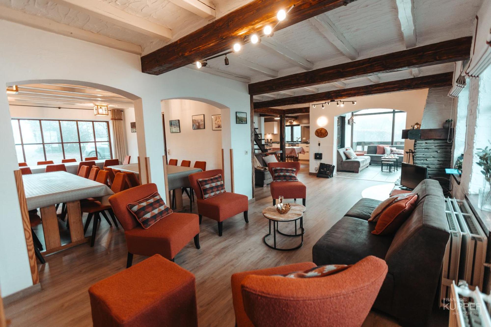 Le Grand Cerf 25 pers, Malmedy- Chalet rustique, jardin Extérieur photo